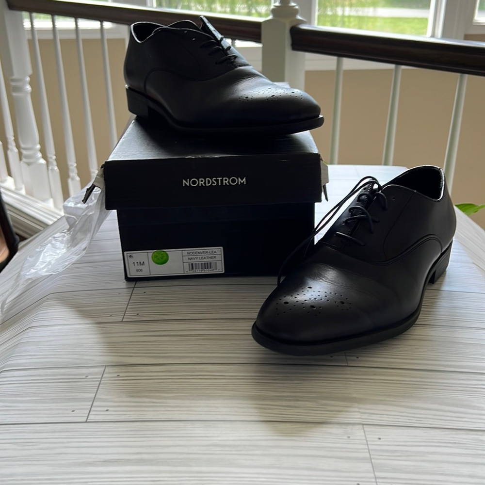 Navy leather dress shoes - Nordstrom- worn once